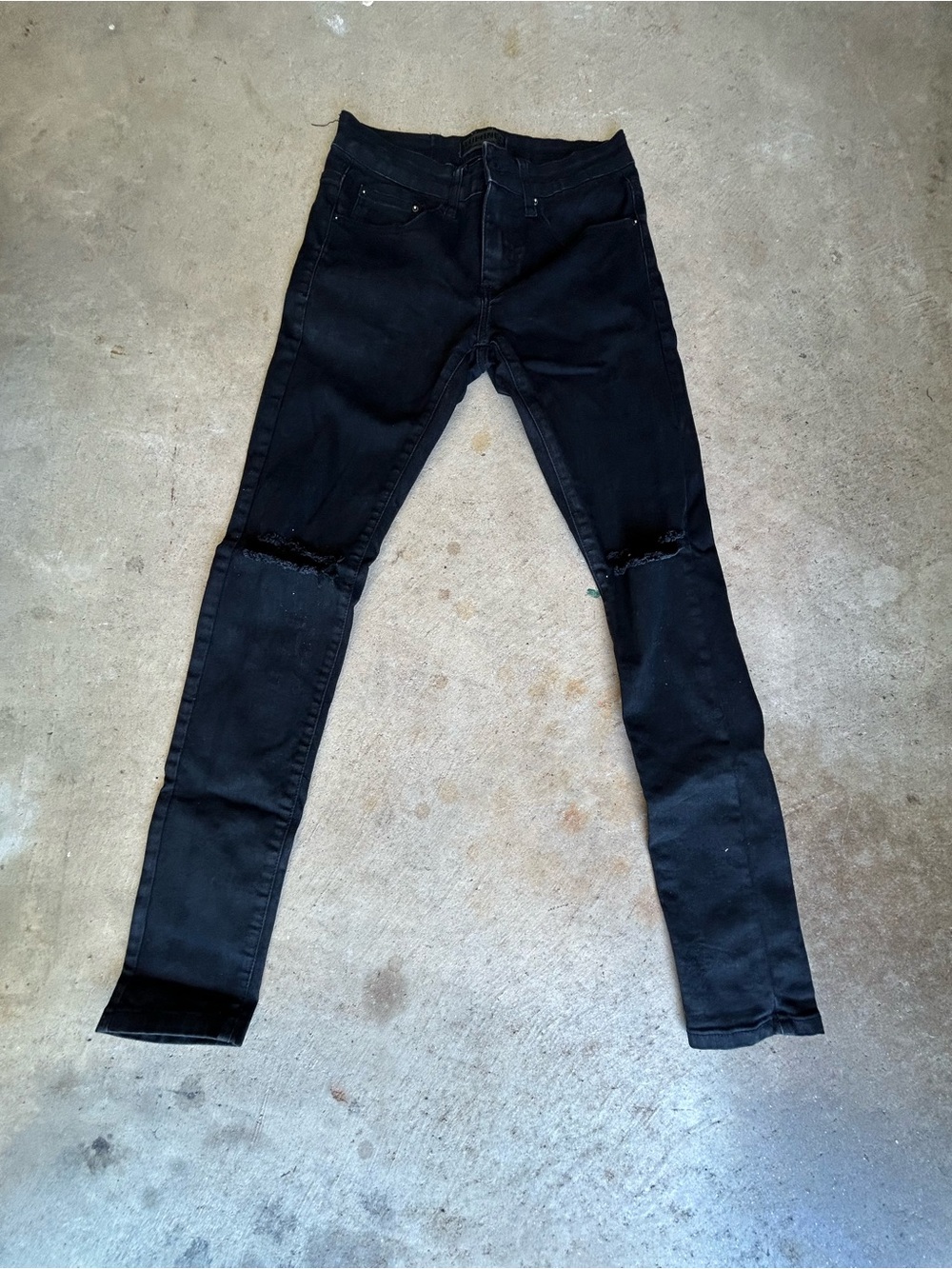 Men's Skinny Black Distressed Jeans